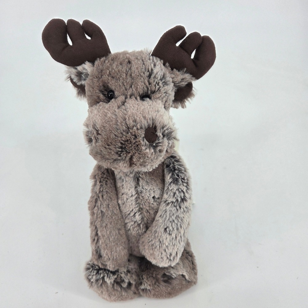 Jellycat Bashful Marty Moose Plush Stuffed Animal Soft Toy Brown Antlers 12 Inch